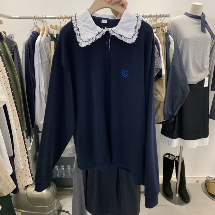 TAN&amp;COMO東大門直郵女裝新品真品職業人氣時尚熱賣衛衣tan-COMO衛衣圖色2深藍色