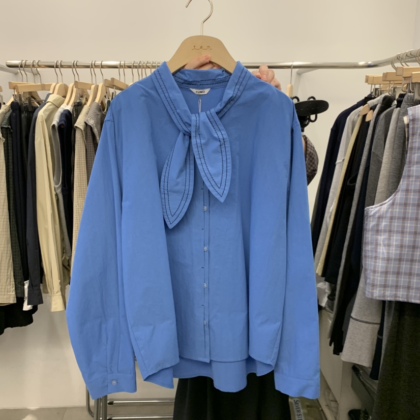 TAN&amp;COMO韓國代購女裝新品休閑職業時尚襯衫蕾絲衫圍巾tan-COMO襯衫/蕾絲衫圖色1