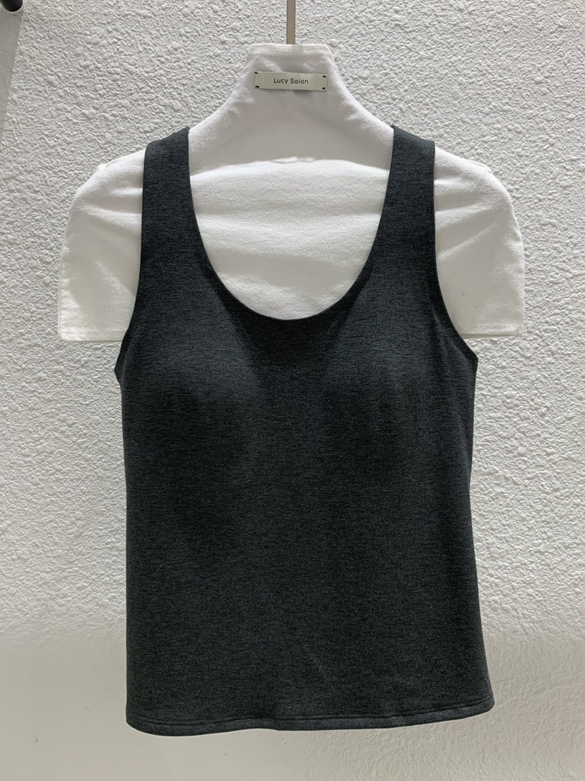 LUCY SALON韓國代購女裝新品人氣熱賣職業吊帶背心U領無袖LUCY SALON吊帶/背心圖色2墨色
