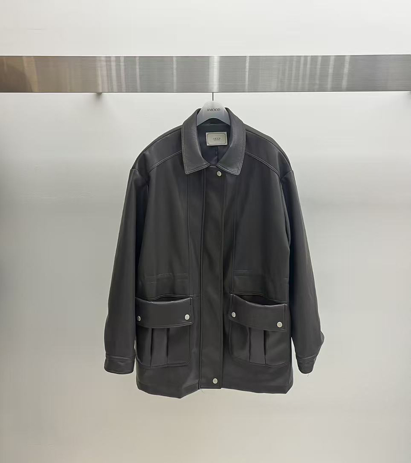AMOOD東大門直郵女士新品真品推薦時尚熱賣職業人氣皮衣皮革AMOOD皮衣圖色1