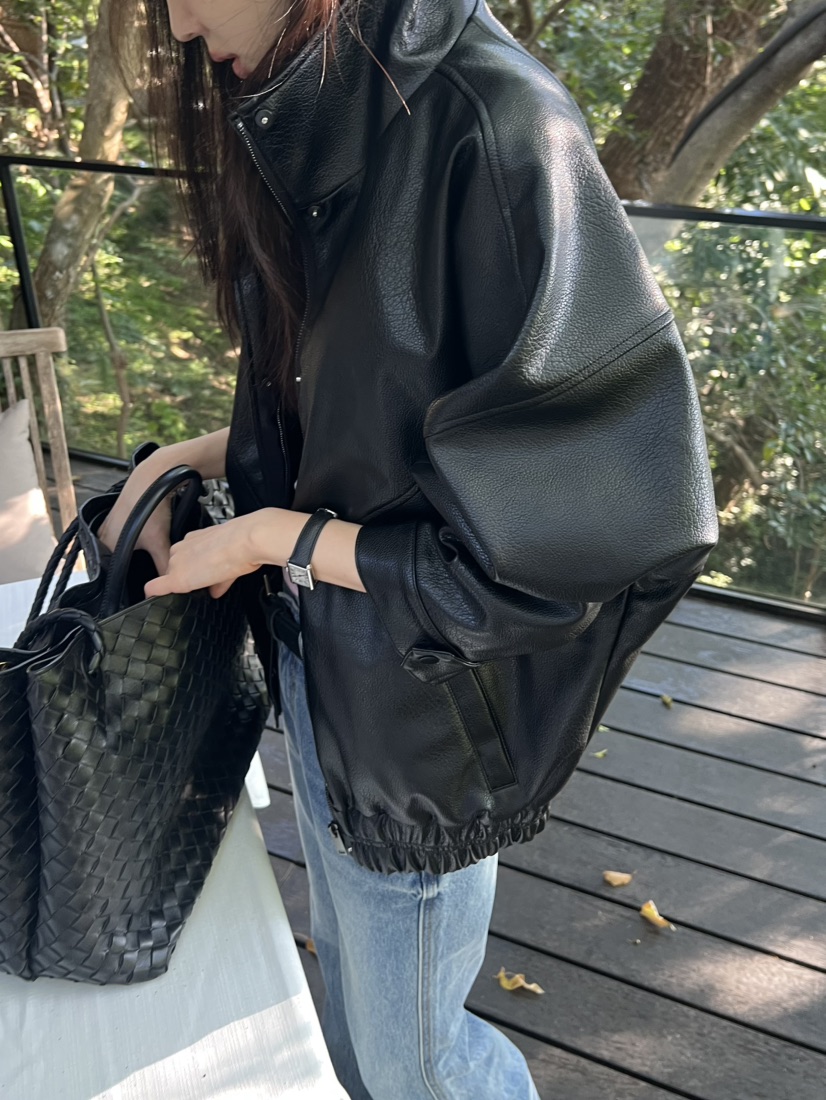 ME MO韓國代購女裝新品推薦熱賣真品職業時尚休閑皮衣皮革ME MO皮衣