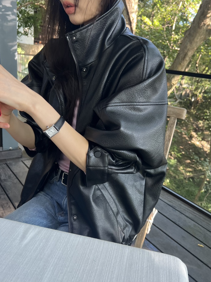 ME MO韓國代購女裝新品推薦熱賣真品職業時尚休閑皮衣皮革ME MO皮衣