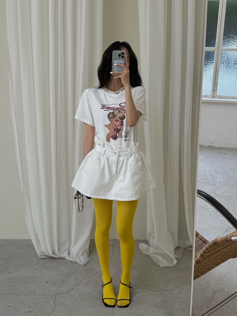 PIN-UP東大門實拍女裝新款人氣休閑熱賣時尚推薦短裙喇叭PIN-UP短裙