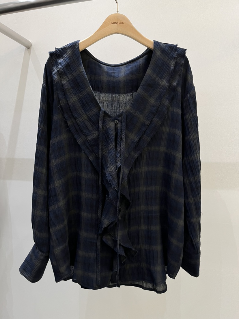 INSSENSE-A東大門代購女裝新品推薦襯衫蕾絲衫荷葉邊格子INSSENSE-A襯衫/蕾絲衫圖色3