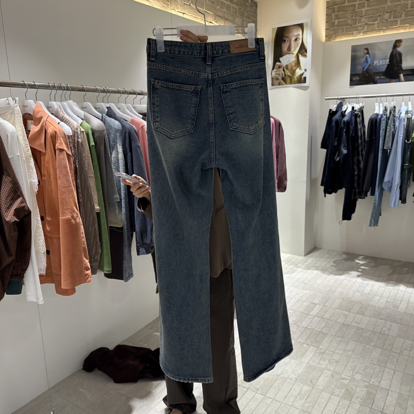 FLEEK韓國直郵女士新品熱賣推薦人氣休閑時尚牛仔褲喇叭褲Fleek牛仔褲