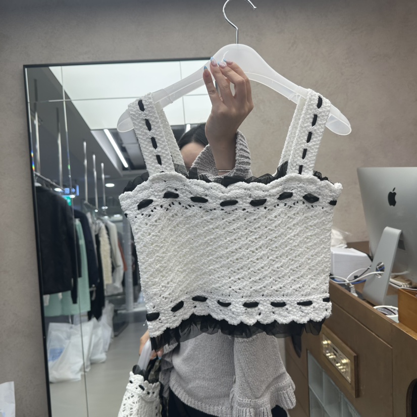 GLASS韓國代購女士新款人氣真品休閑職業吊帶背心針織無袖GLASS吊帶/背心