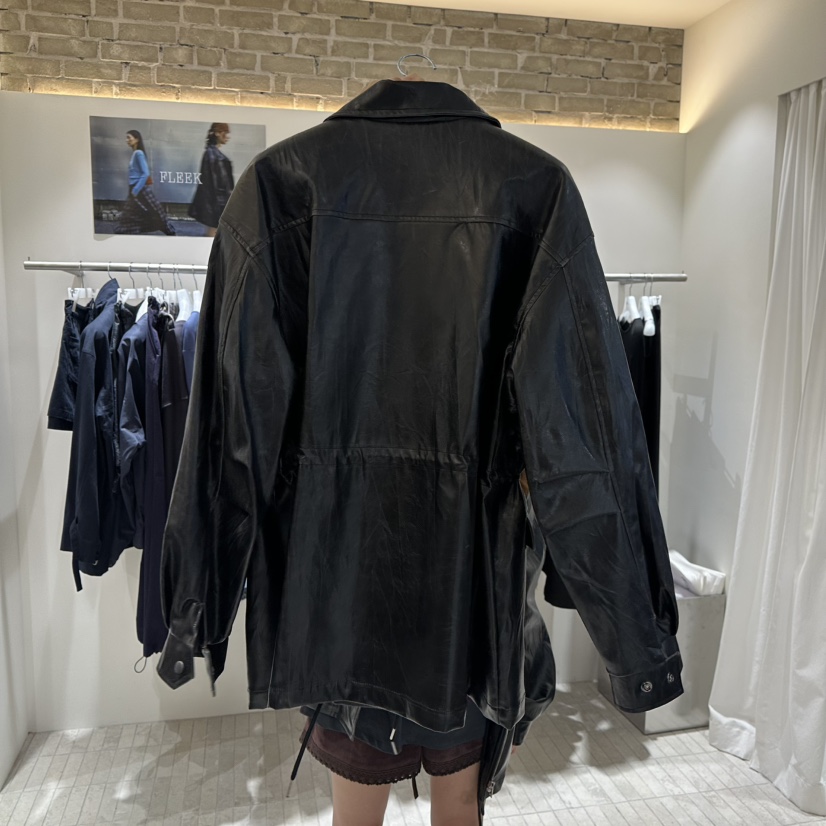 FLEEK東大門代購女裝新品真品推薦時尚人氣熱賣皮衣皮革褶皺Fleek皮衣