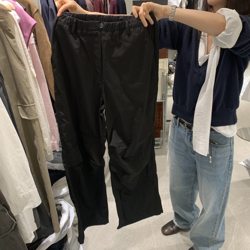 WELL ROW東大門代購女士新品真品熱賣職業推薦休閑褲束帶WELL ROW休閑褲圖色2黑