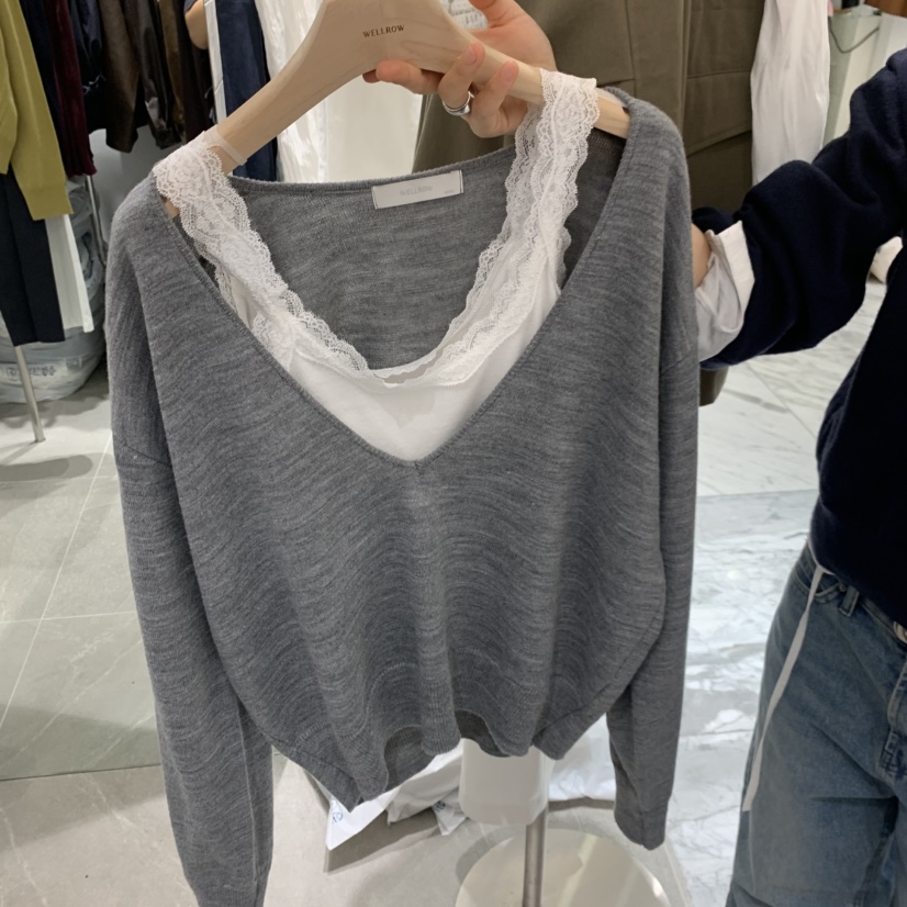 WELL ROW韓國直郵女裝新品熱賣真品時尚職業針織衫不含內搭WELL ROW針織衫圖色3