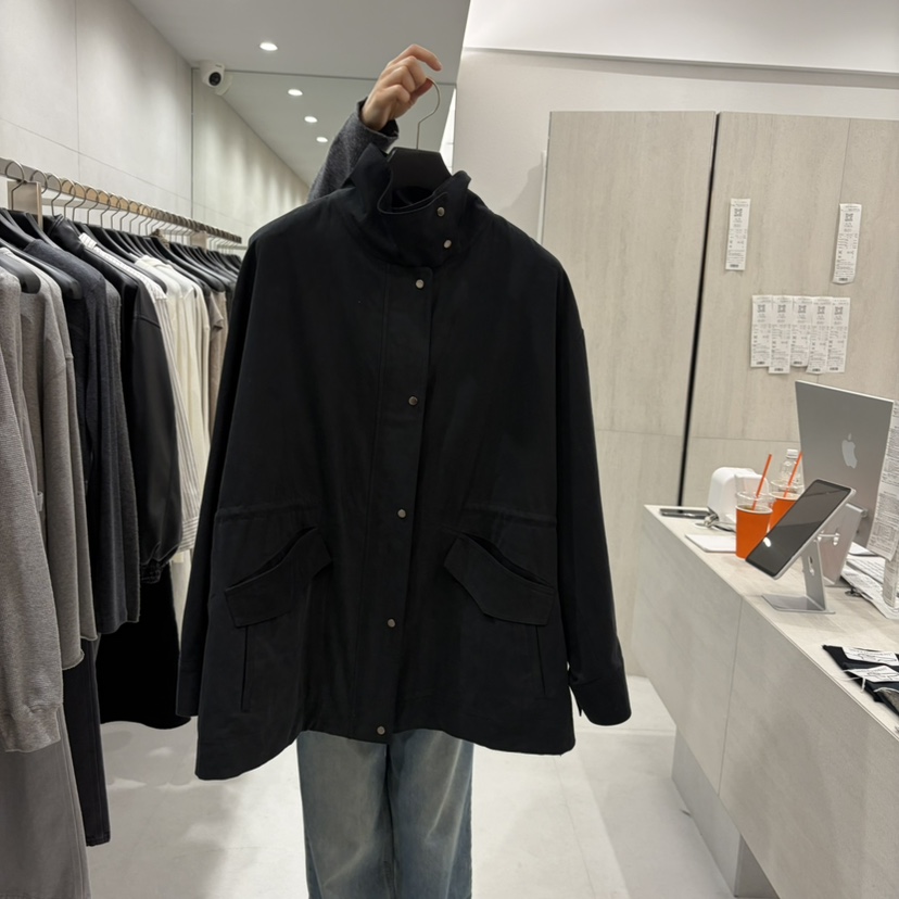 ETTER東大門實拍女裝新品休閑推薦時尚熱賣人氣真品夾克高領ETTER夾克圖色3黑