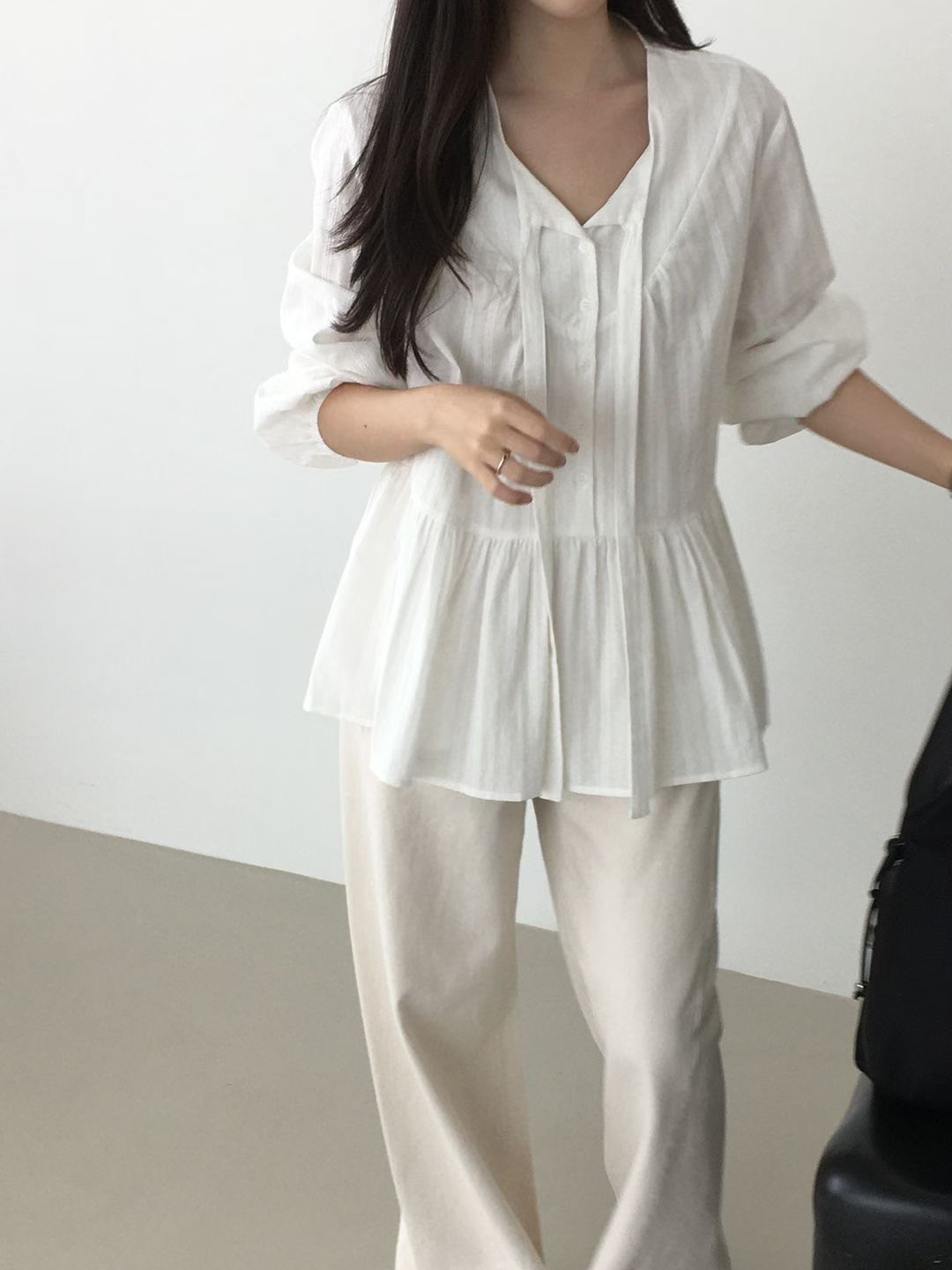 SATURDAY韓國代購女裝新款熱賣真品人氣休閑時尚襯衫蕾絲衫SATURDAY襯衫/蕾絲衫圖色1