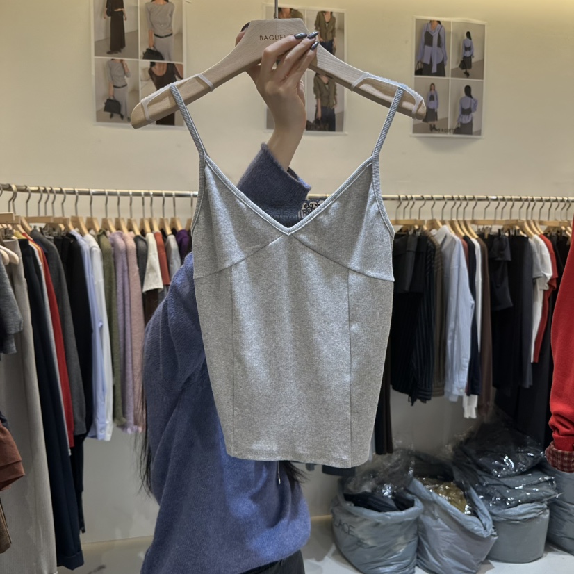 BAGUETTE-P韓國代購女士新品時尚熱賣推薦吊帶背心柔軟無袖BAGUETTE-P吊帶/背心圖色2
