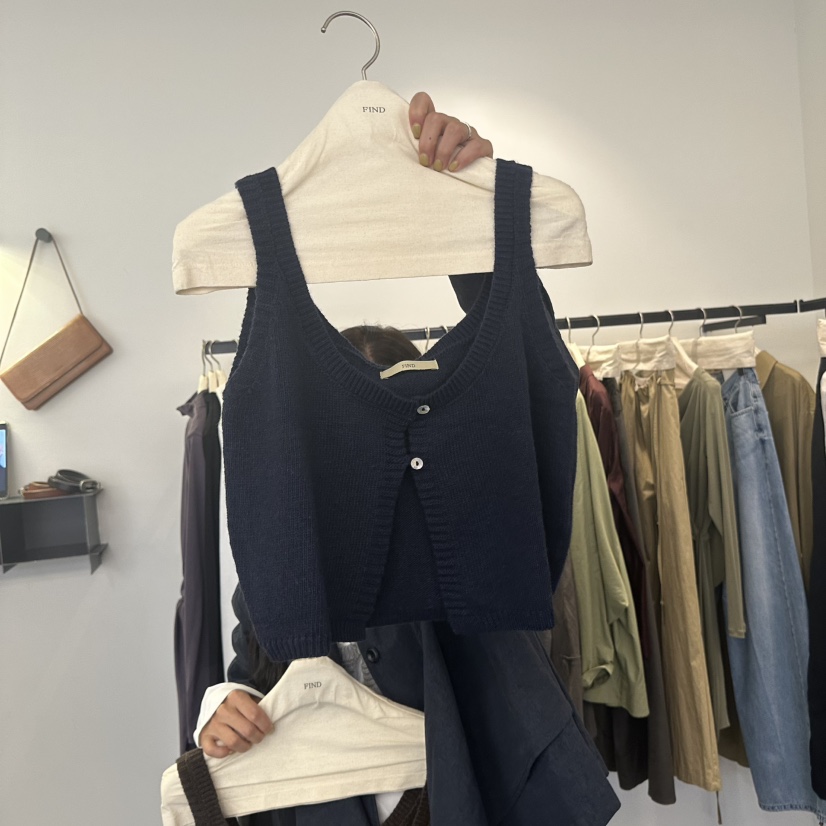 FIND-P韓國直郵女裝新品推薦真品人氣休閑吊帶背心多層羊毛FIND-P吊帶/背心圖色2