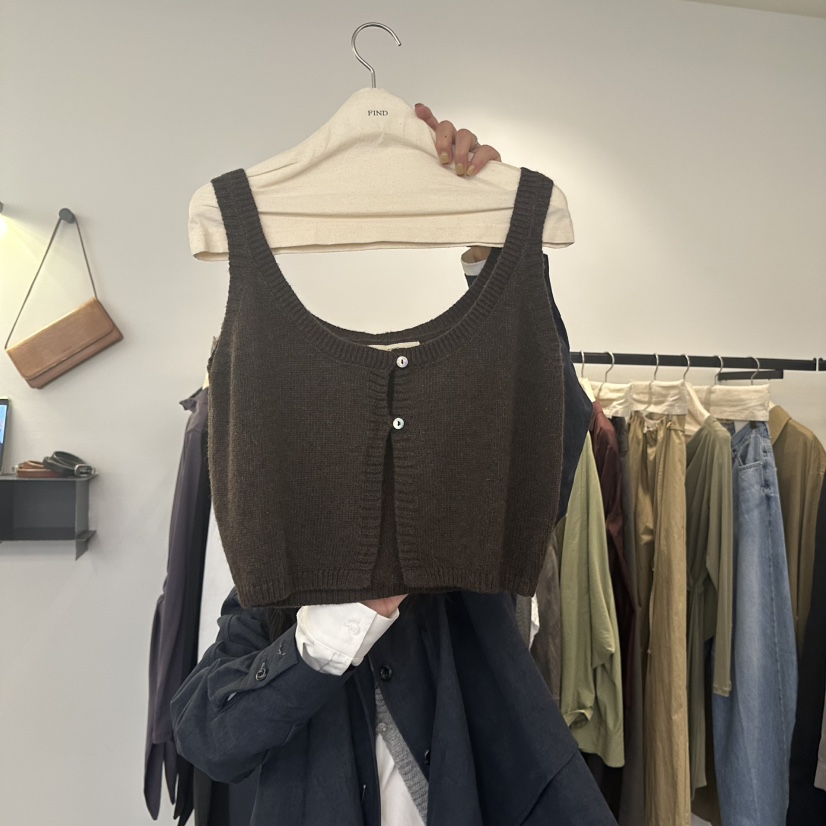 FIND-P韓國直郵女裝新品推薦真品人氣休閑吊帶背心多層羊毛FIND-P吊帶/背心圖色3