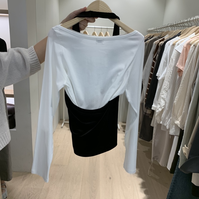 LIFFEY東大門實拍女士新款真品推薦吊帶背心不含內搭天鵝絨LIFFEY吊帶/背心