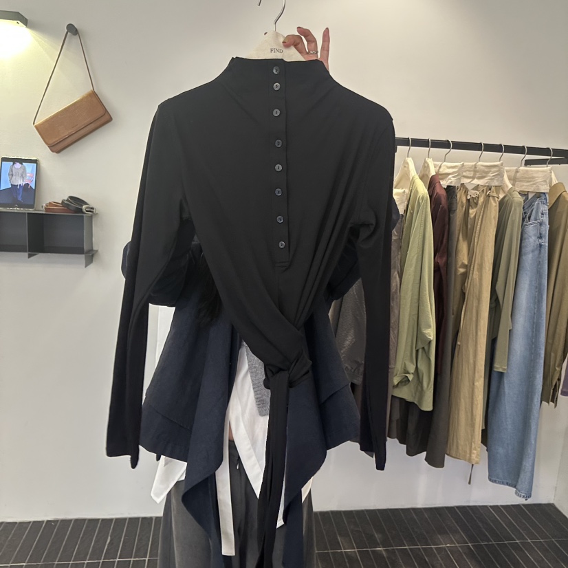 FIND-P韓國直郵女士新款時尚真品人氣推薦休閑長袖T恤高領FIND-P長袖T恤圖色2
