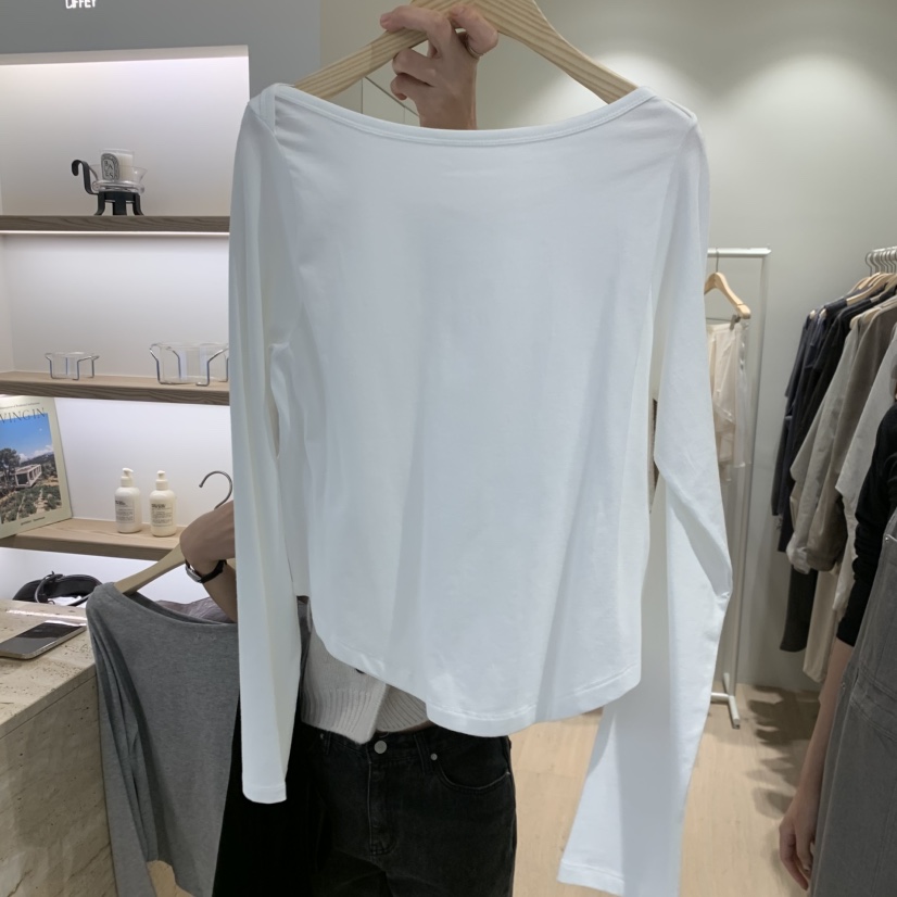 LIFFEY韓國直郵女裝新品人氣熱賣真品休閑推薦長袖T恤船領LIFFEY長袖T恤圖色2