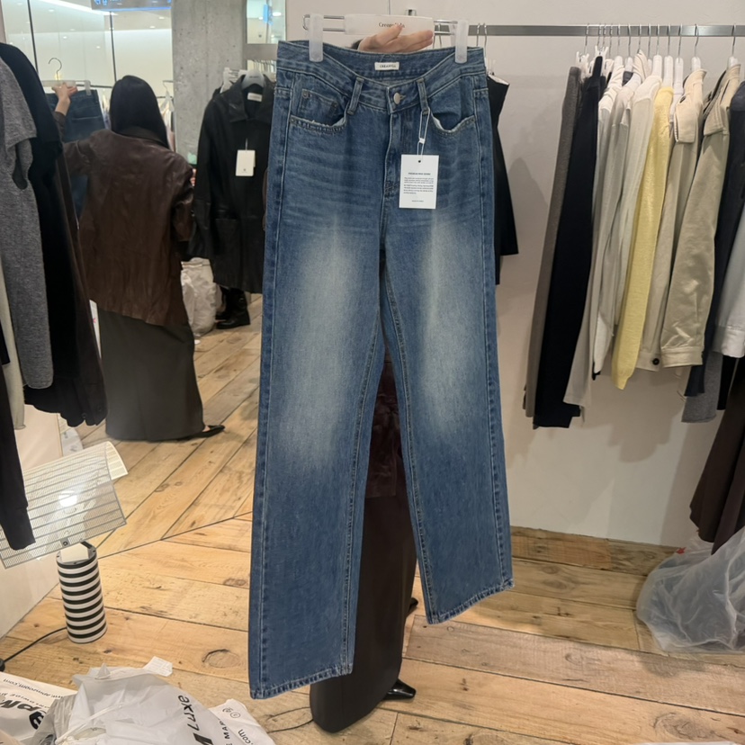 CREAM VILLA東大門代購女裝新品休閑牛仔褲CREAM VILLA牛仔褲圖色1