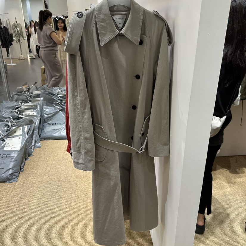 WE ARE/WELOVER韓國直郵女裝新款推薦休閑長款風衣含腰帶SHOP_WE ARE長款風衣圖色2