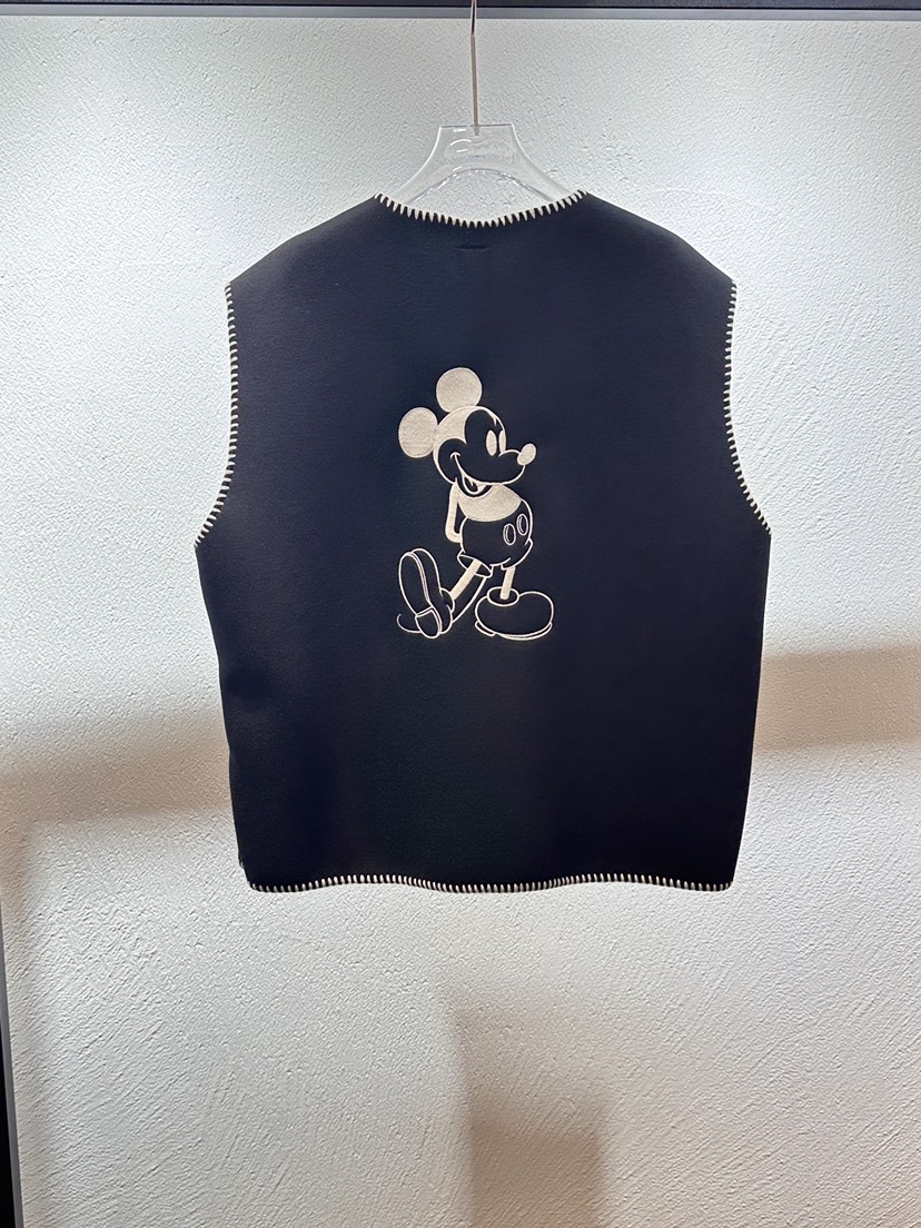 BLACK RIBBON-P韓國代購女裝新款推薦馬甲手工刺繡米奇BLACK RIBBON-P馬甲