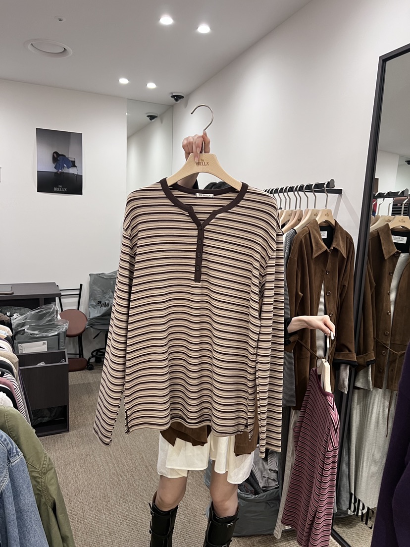 BRELLIN東大門代購女裝新品推薦時尚真品熱賣休閑長袖T恤BRELLIN長袖T恤圖色2