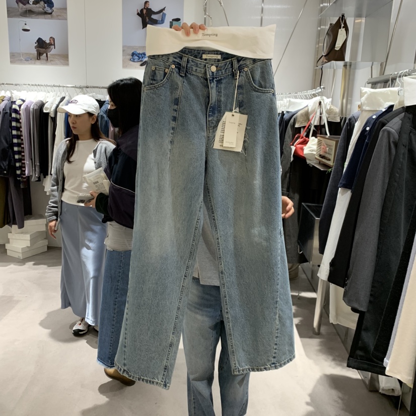 TEMPTING東大門代購女士新品推薦時尚熱賣牛仔褲不含腰帶TEMPTING牛仔褲