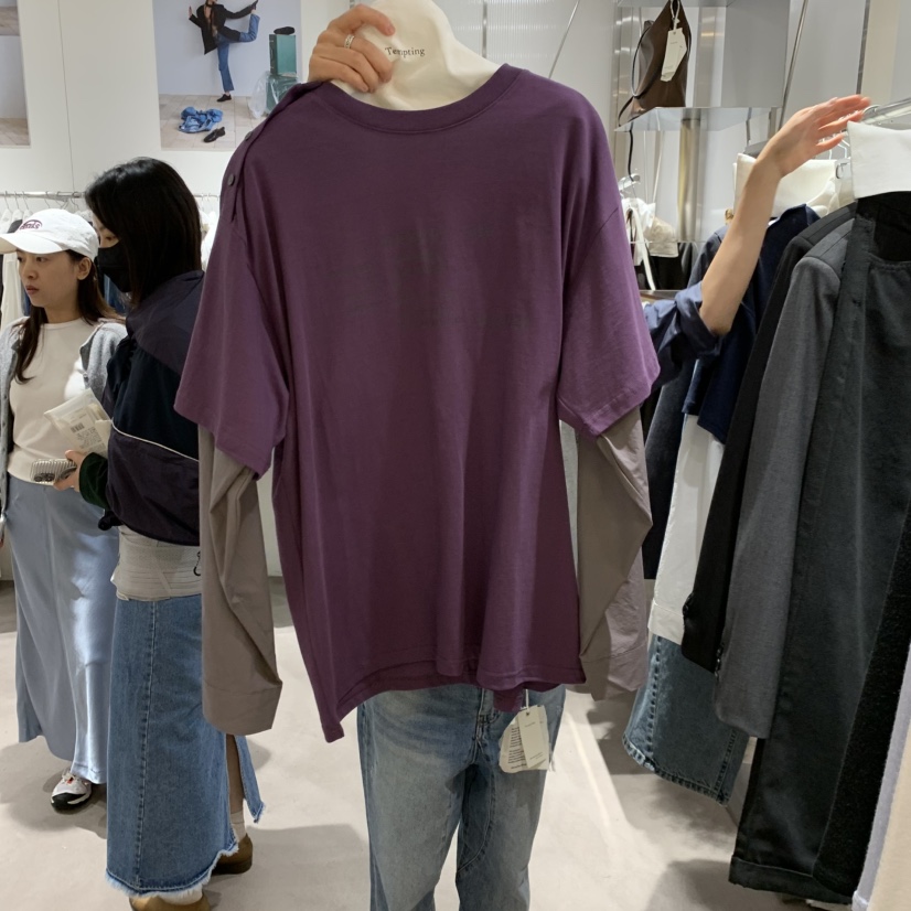 TEMPTING東大門直郵女裝新款推薦人氣熱賣時尚長袖T恤假兩件TEMPTING長袖T恤圖色2