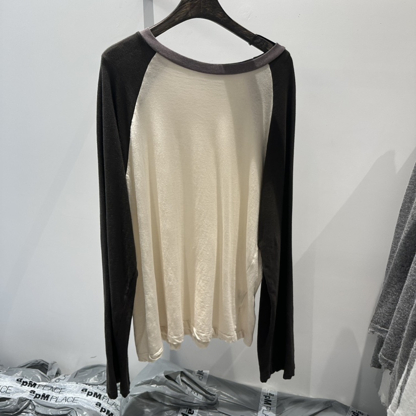 JANE BIRKIN東大門代購女裝新品時尚休閑推薦長袖T恤插肩袖JANE BIRKIN設計師品牌長袖T恤圖色1墨色