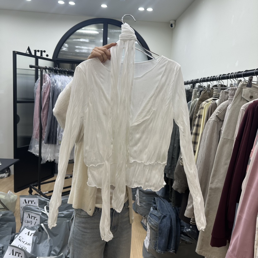 ARR韓國代購女士新品時尚推薦真品熱賣人氣開衫含圍巾開衫ARR開衫圖色2