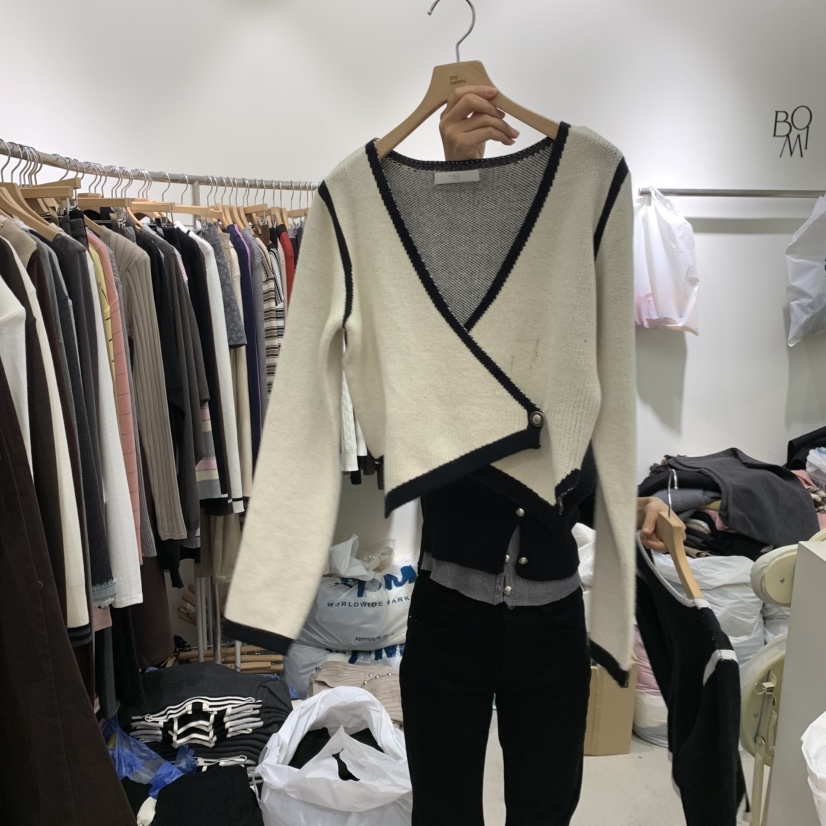 BY BOMI韓國代購女士新品真品人氣時尚推薦開衫撞色開衫BY BOMI開衫圖色2