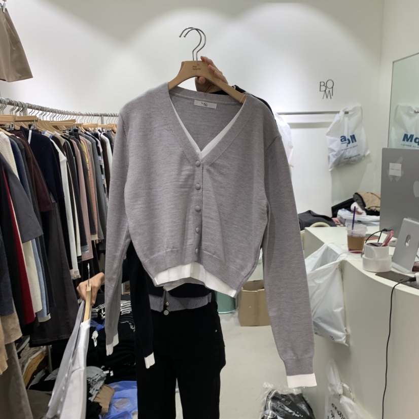 BY BOMI東大門直郵女裝新品時尚真品推薦人氣針織衫V領開衫BY BOMI針織衫圖色2