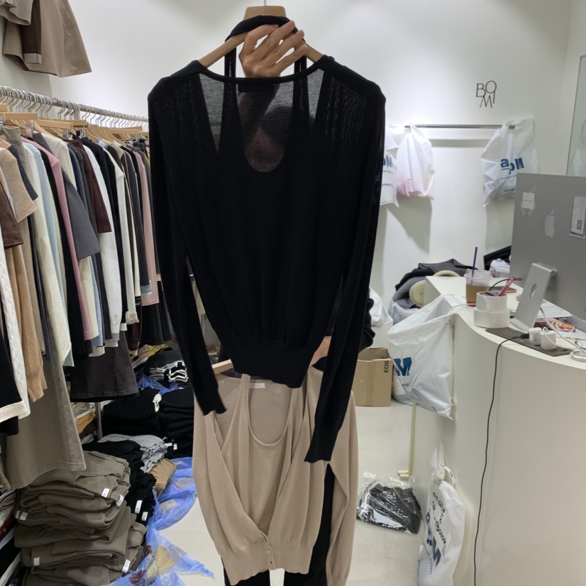 BY BOMI東大門代購女士新品熱賣時尚人氣真品針織衫假兩件BY BOMI針織衫