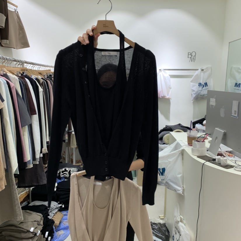 BY BOMI東大門代購女士新品熱賣時尚人氣真品針織衫假兩件BY BOMI針織衫圖色2