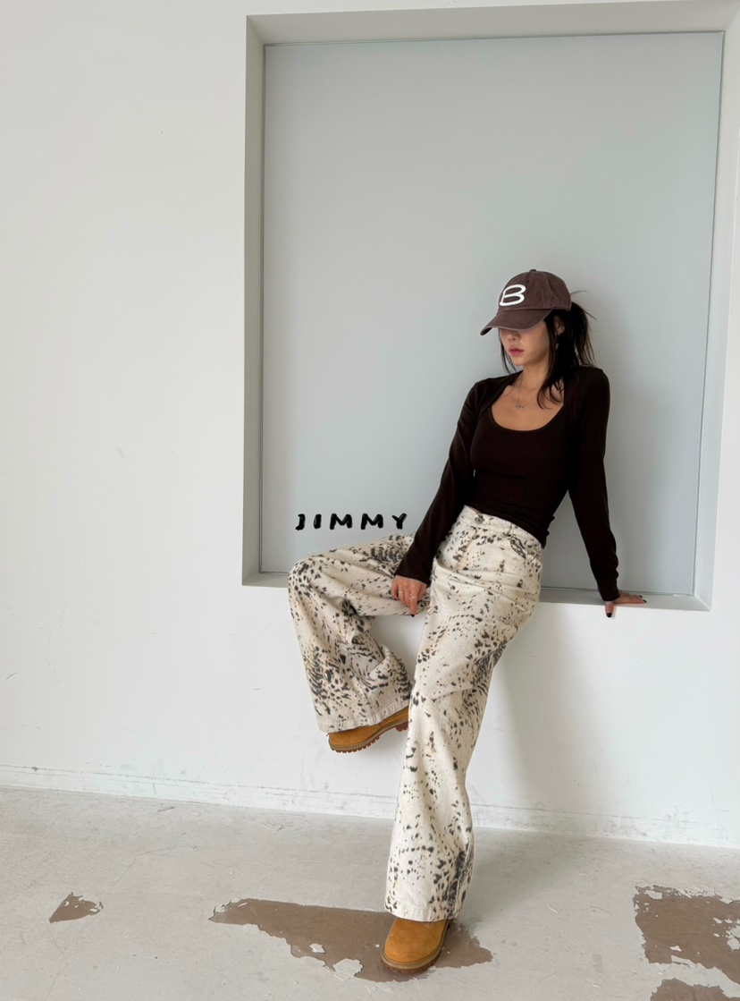 JIMMY東大門代購女士新款時尚真品人氣熱賣休閑休閑褲豹紋JIMMY/REMAKE休閑褲