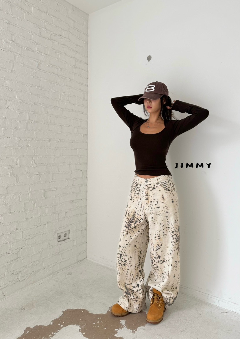 JIMMY東大門代購女士新款時尚真品人氣熱賣休閑休閑褲豹紋JIMMY/REMAKE休閑褲