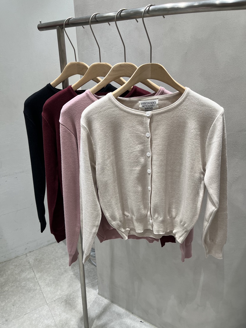 EVERCOMMERCE METICULOUSLY DESIGNED韓國直郵女士新品時尚針織衫開衫條紋EVERCOMMERCE METICULOUSLY DESIGNED針織衫