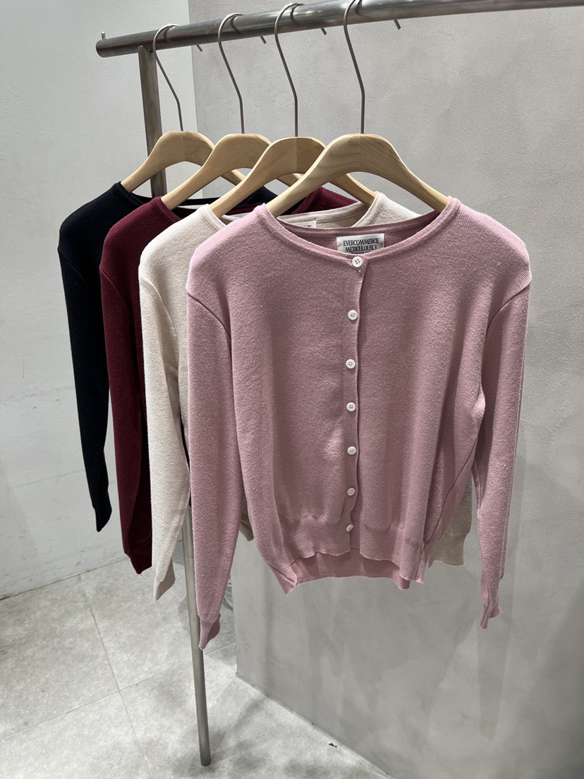 EVERCOMMERCE METICULOUSLY DESIGNED韓國直郵女士新品時尚針織衫開衫條紋EVERCOMMERCE METICULOUSLY DESIGNED針織衫