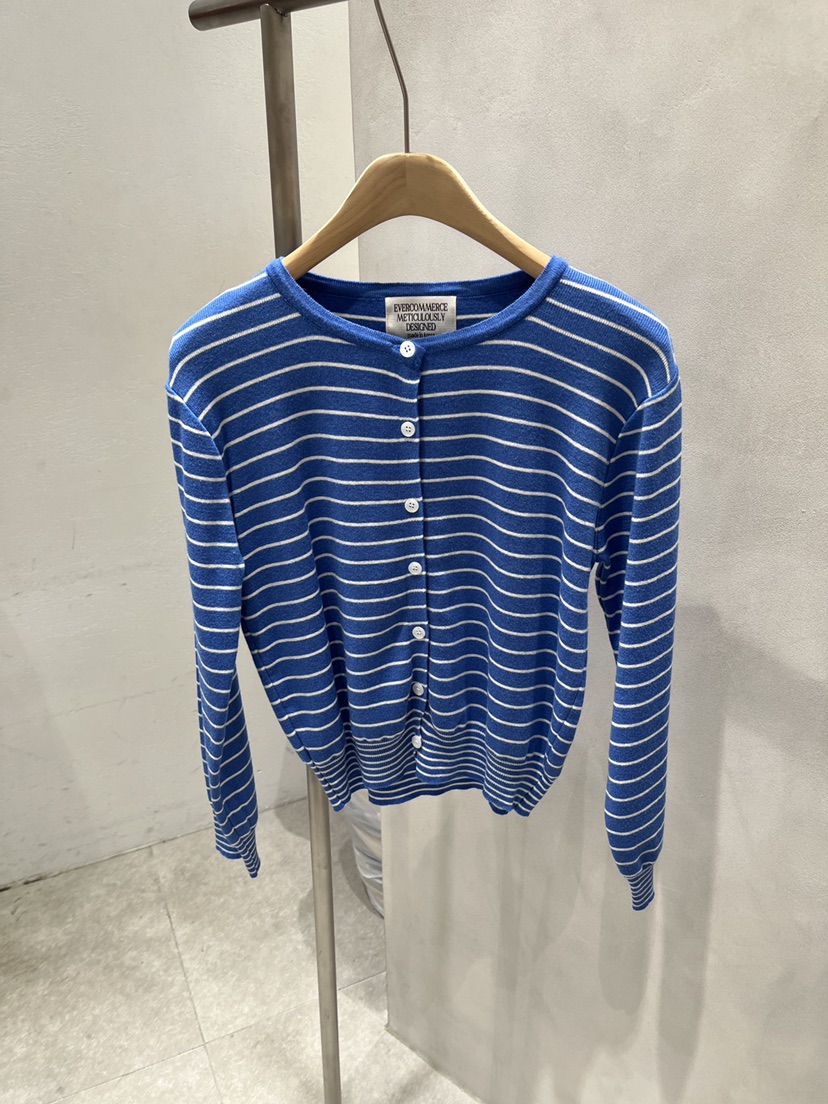 EVERCOMMERCE METICULOUSLY DESIGNED韓國直郵女士新品時尚針織衫開衫條紋EVERCOMMERCE METICULOUSLY DESIGNED針織衫圖色3