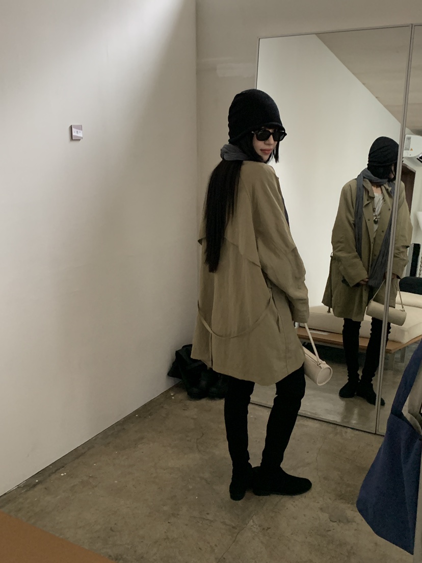 LOGARDEN韓國直郵女裝新款休閑熱賣真品推薦時尚長款風衣LO GARDEN長款風衣