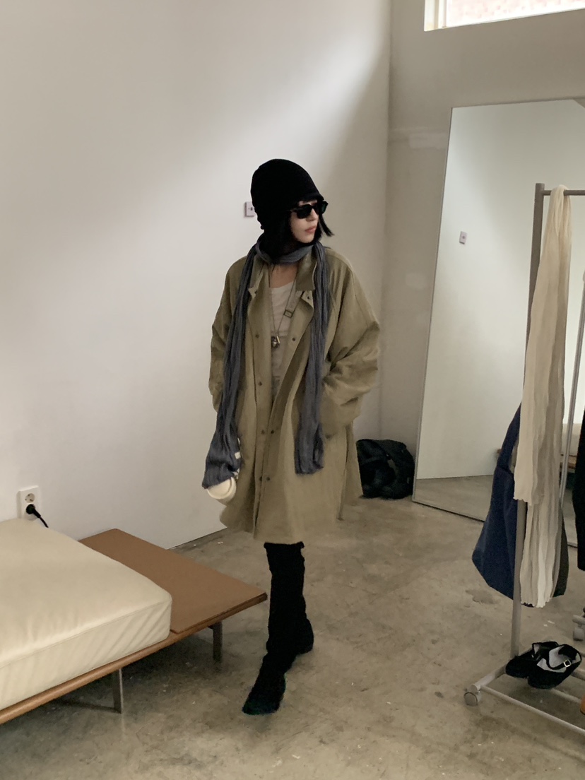 LOGARDEN韓國直郵女裝新款休閑熱賣真品推薦時尚長款風衣LO GARDEN長款風衣