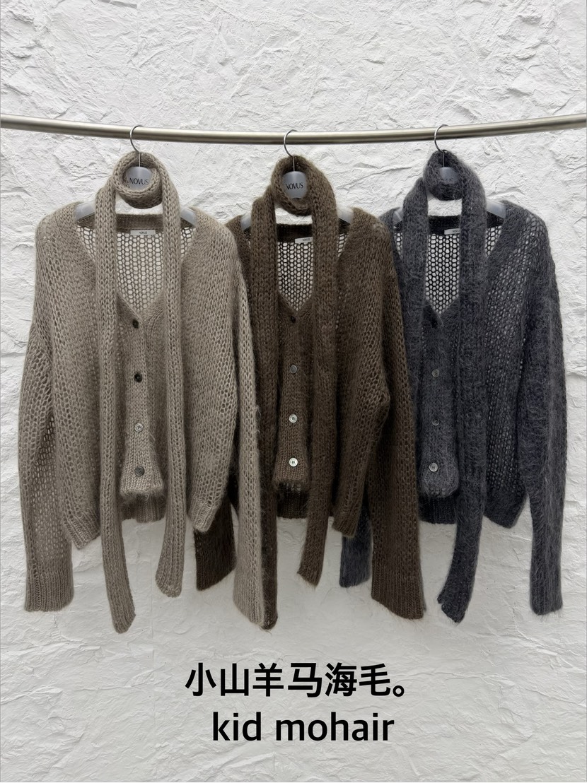 NOVUS韓國直郵女裝新款真品人氣推薦熱賣針織衫含圍巾馬海毛NOVUS針織衫
