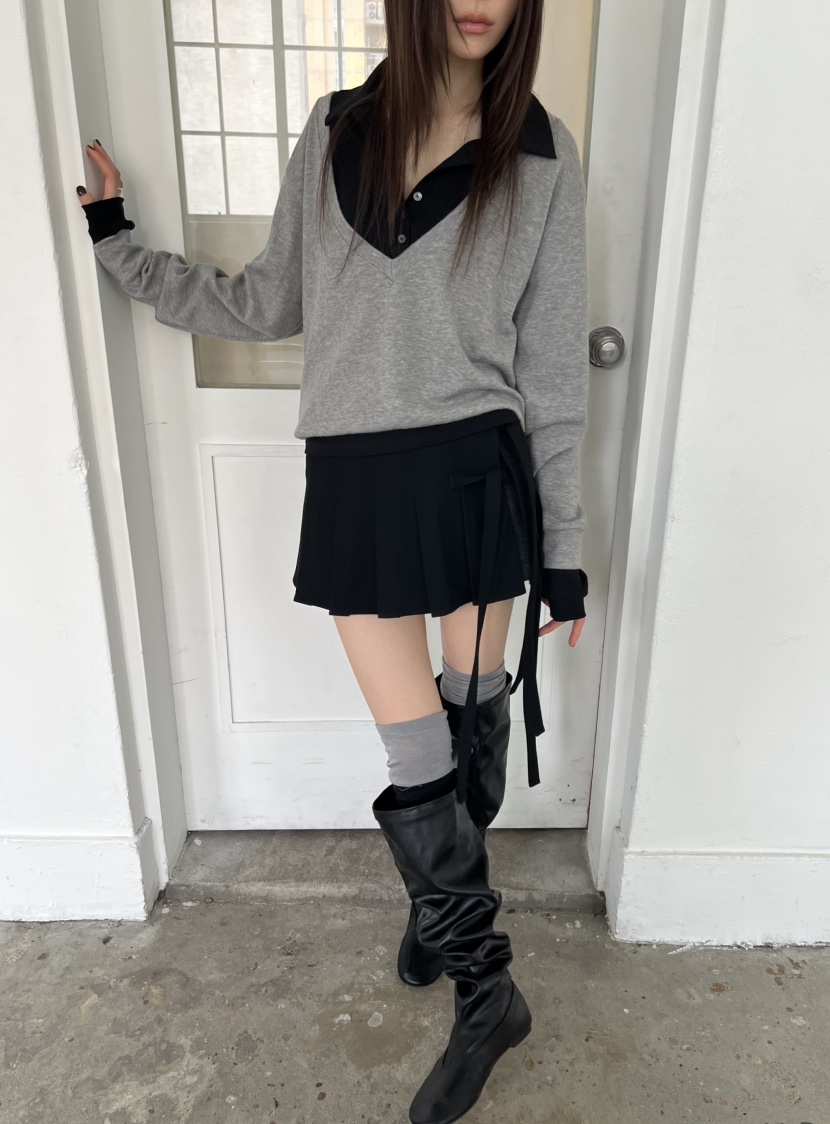 NOVUS韓國直郵女士新款人氣休閑推薦時尚熱賣真品衛衣V領深VNOVUS衛衣
