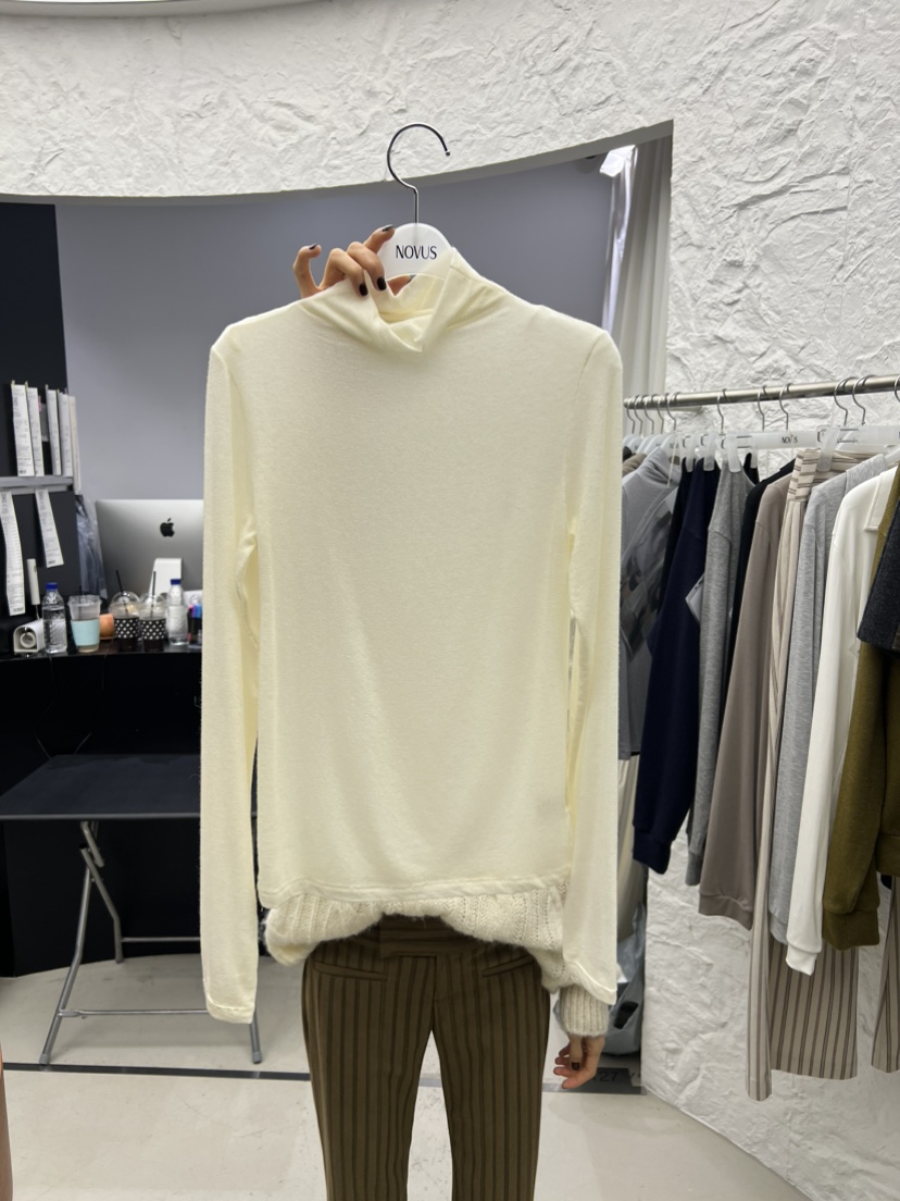 NOVUS東大門代購女士新品推薦休閑真品人氣長袖T恤羊毛高領NOVUS長袖T恤圖色1