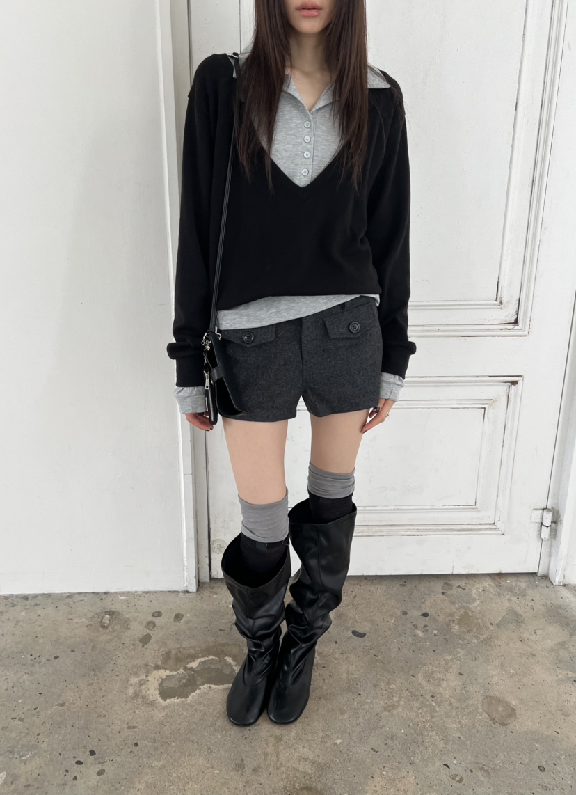 NOVUS東大門代購女裝新款真品休閑熱賣人氣推薦時尚短褲羊毛NOVUS短褲