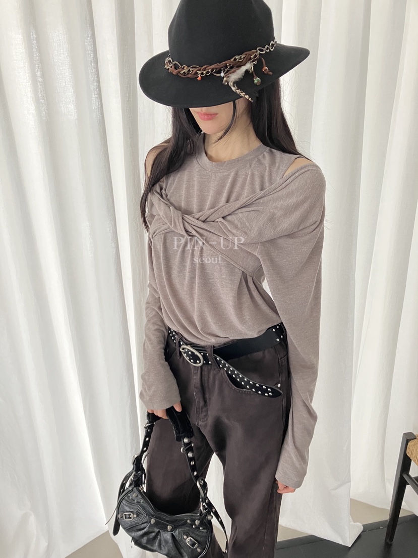 PIN-UP韓國直郵女裝新品人氣休閑熱賣真品時尚推薦長袖T恤PIN-UP長袖T恤