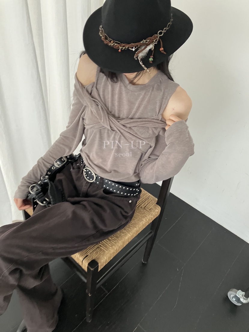 PIN-UP韓國直郵女裝新品人氣休閑熱賣真品時尚推薦長袖T恤PIN-UP長袖T恤