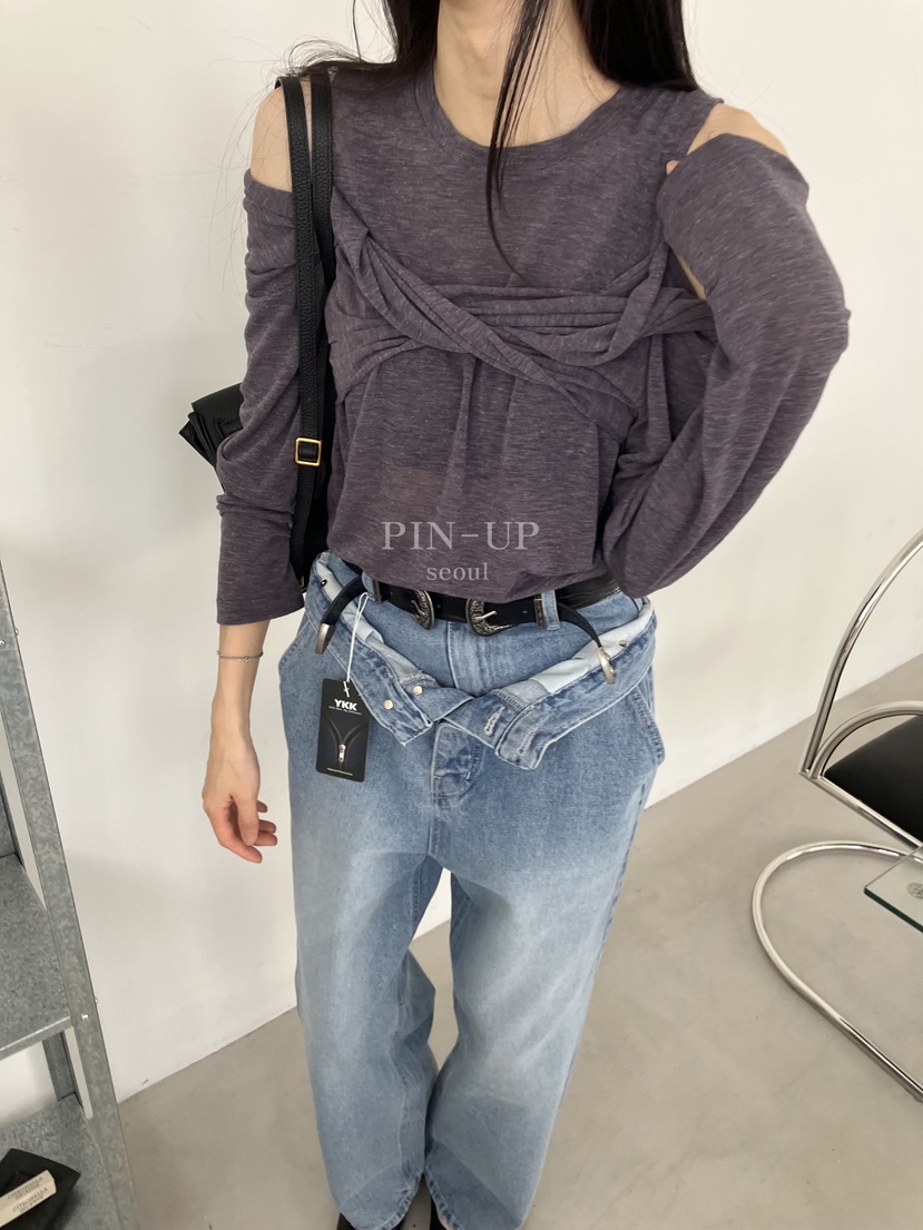 PIN-UP韓國直郵女裝新品人氣休閑熱賣真品時尚推薦長袖T恤PIN-UP長袖T恤
