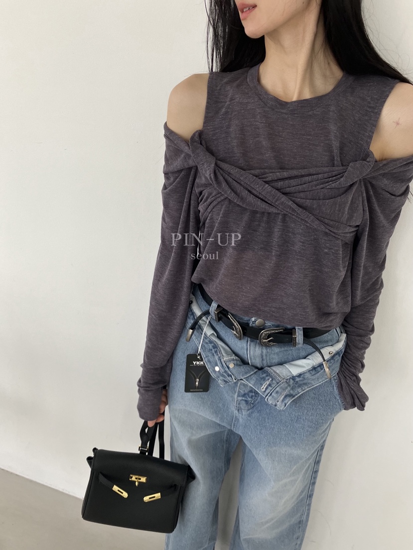 PIN-UP韓國直郵女裝新品人氣休閑熱賣真品時尚推薦長袖T恤PIN-UP長袖T恤