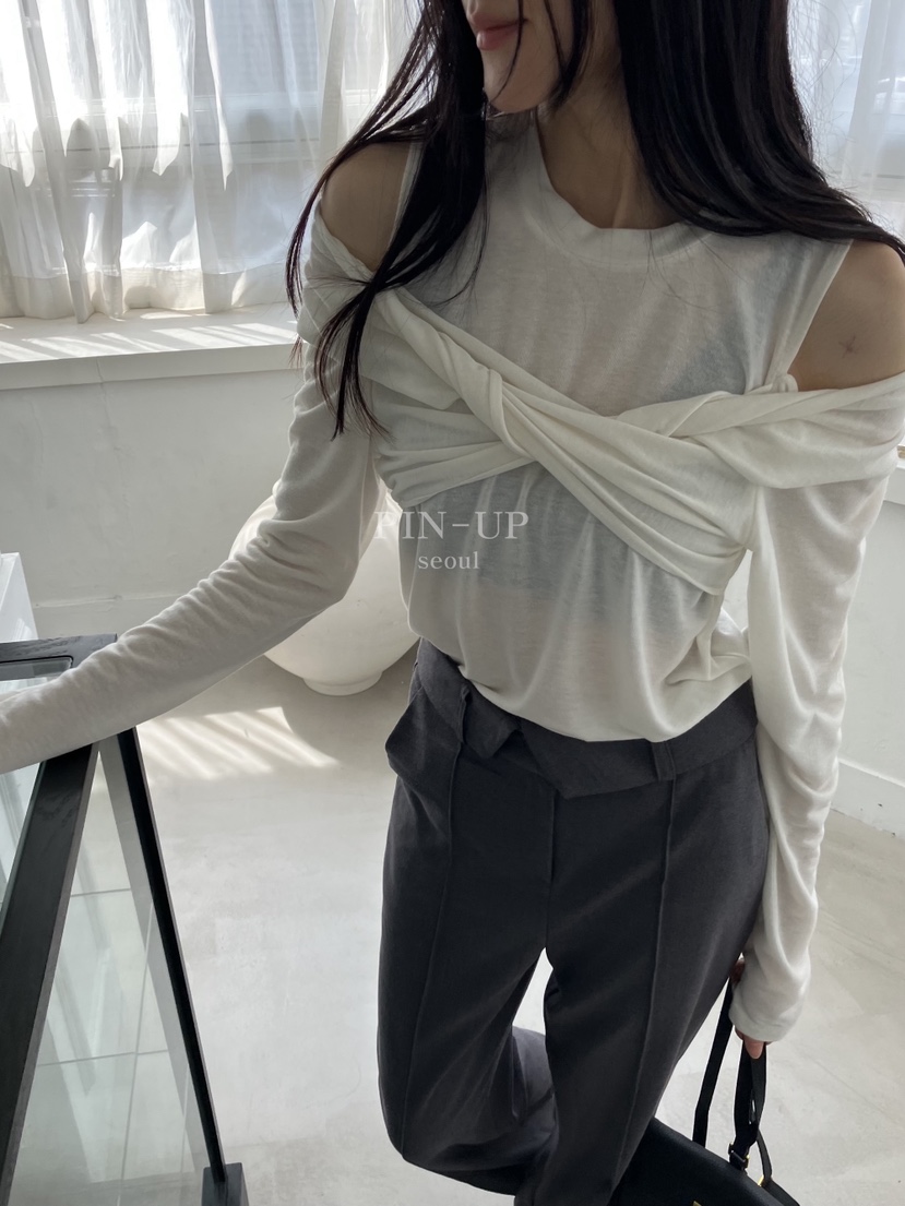 PIN-UP韓國直郵女裝新品人氣休閑熱賣真品時尚推薦長袖T恤PIN-UP長袖T恤