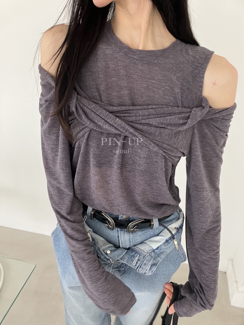 PIN-UP韓國直郵女裝新品人氣休閑熱賣真品時尚推薦長袖T恤PIN-UP長袖T恤圖色2
